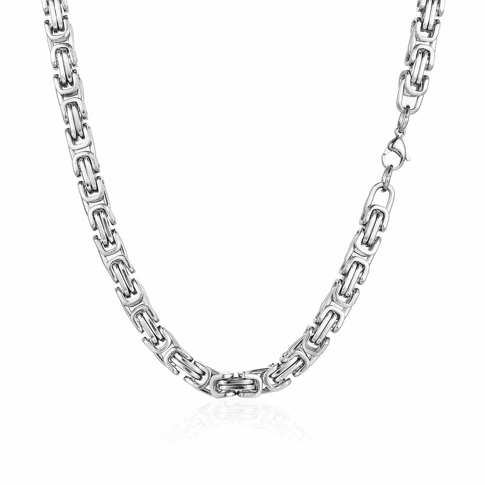 Steelbound Link Necklace for Men Necklace Skaldic Jewelry Silver 24 in / 60 cm 