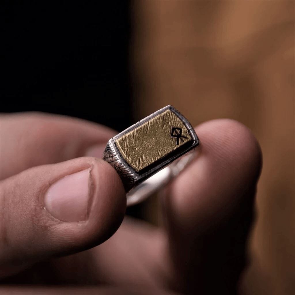 Unisize Courage Rune Ring in Silver Ring [Skaldic_Jewelry] 