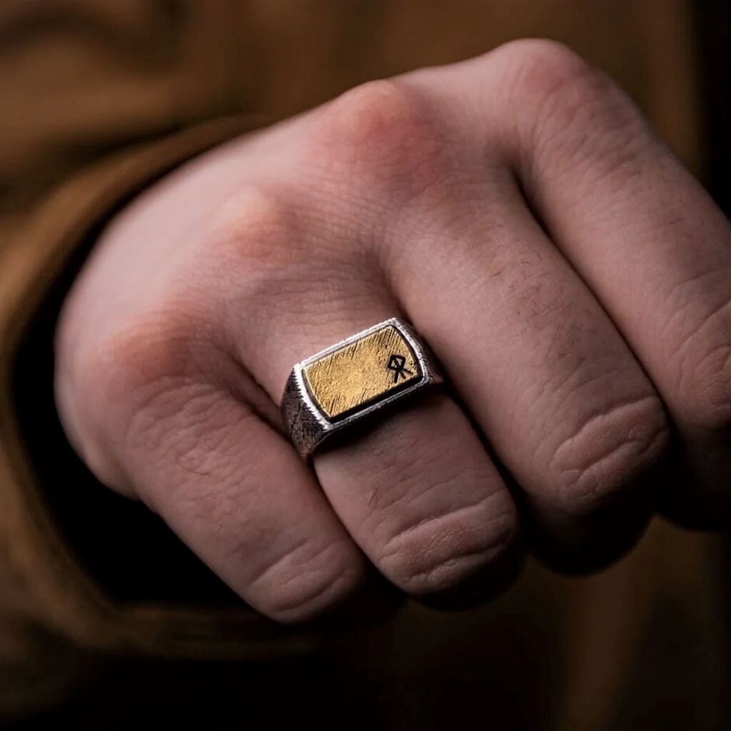 Unisize Courage Rune Ring in Silver Ring [Skaldic_Jewelry] 