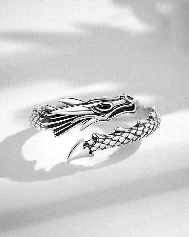 Unisize Dragon Ring in Silver Ring [Skaldic_Jewelry] 