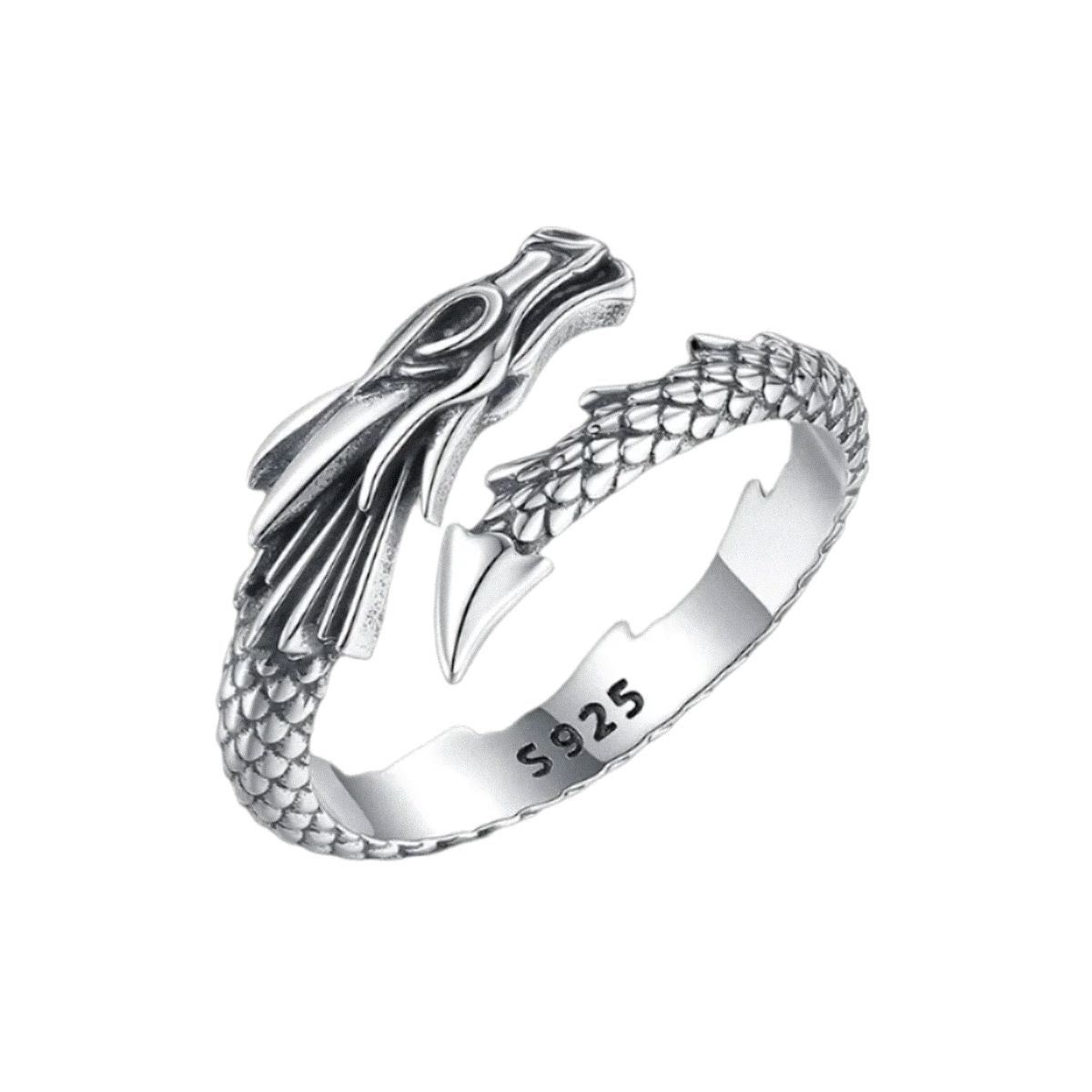 Unisize Dragon Ring in Silver Ring [Skaldic_Jewelry] 