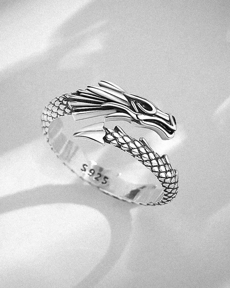 Unisize Dragon Ring in Silver Ring [Skaldic_Jewelry] 