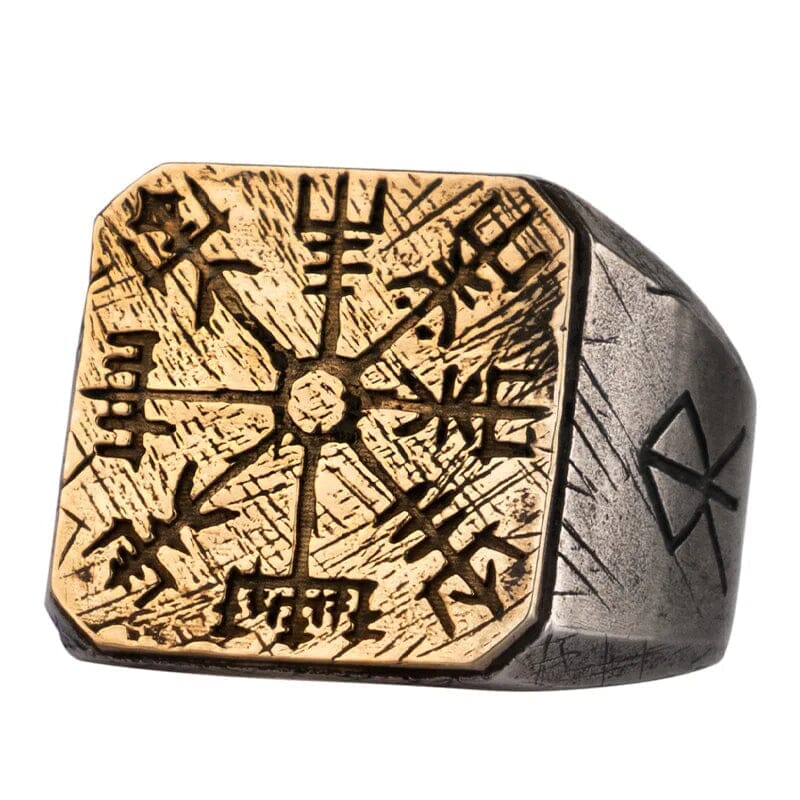 Unisize Vegvisir Viking Compass Ring in Silver Ring [Skaldic_Jewelry] 