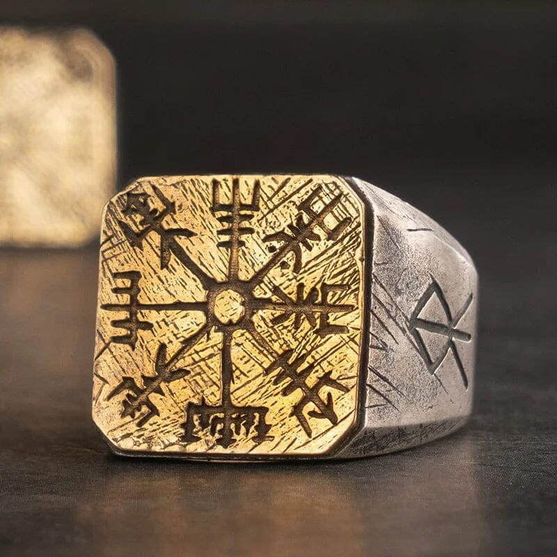 Unisize Vegvisir Viking Compass Ring in Silver Ring [Skaldic_Jewelry] 