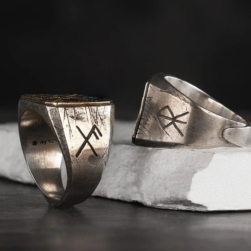 Unisize Vegvisir Viking Compass Ring in Silver Ring [Skaldic_Jewelry] 