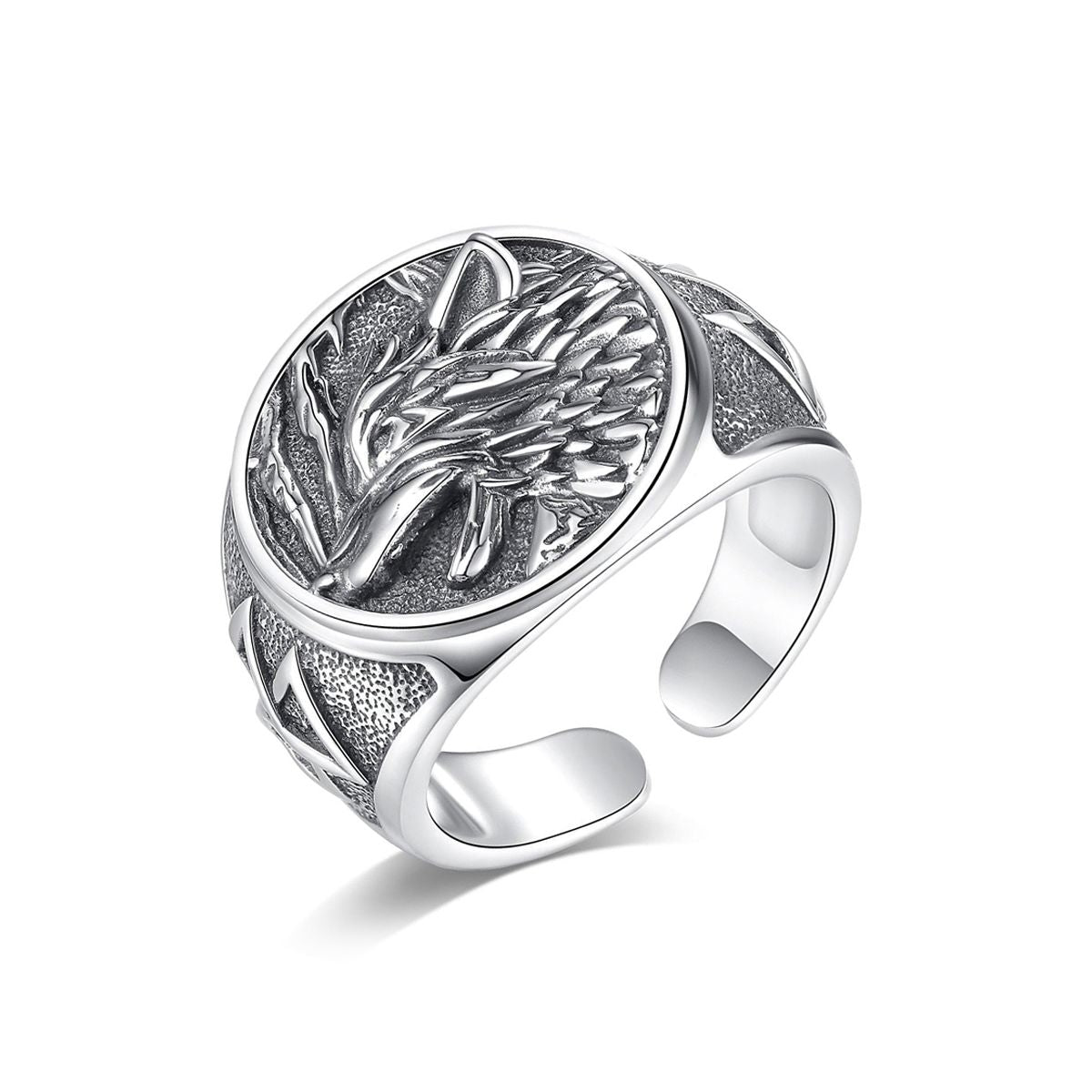 Unisize Viking Wolf Ring in Silver Ring [Skaldic_Jewelry] 