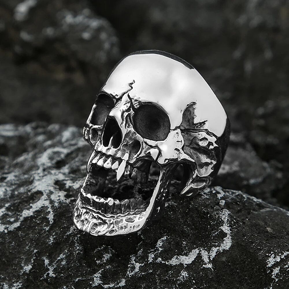 Viking Warrior Skull Ring in Stainless Steel Ring [Skaldic_Jewelry] 