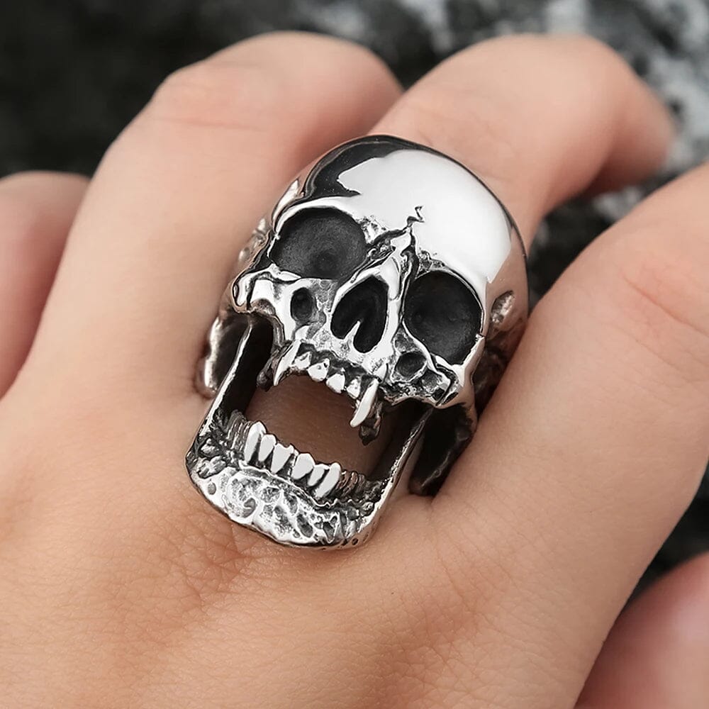 Viking Warrior Skull Ring in Stainless Steel Ring [Skaldic_Jewelry] 