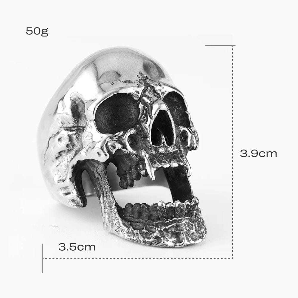 Viking Warrior Skull Ring in Stainless Steel Ring [Skaldic_Jewelry] 