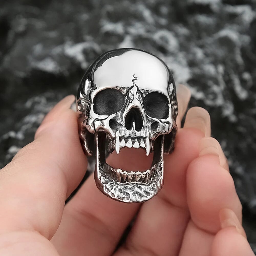 Viking Warrior Skull Ring in Stainless Steel Ring [Skaldic_Jewelry] 