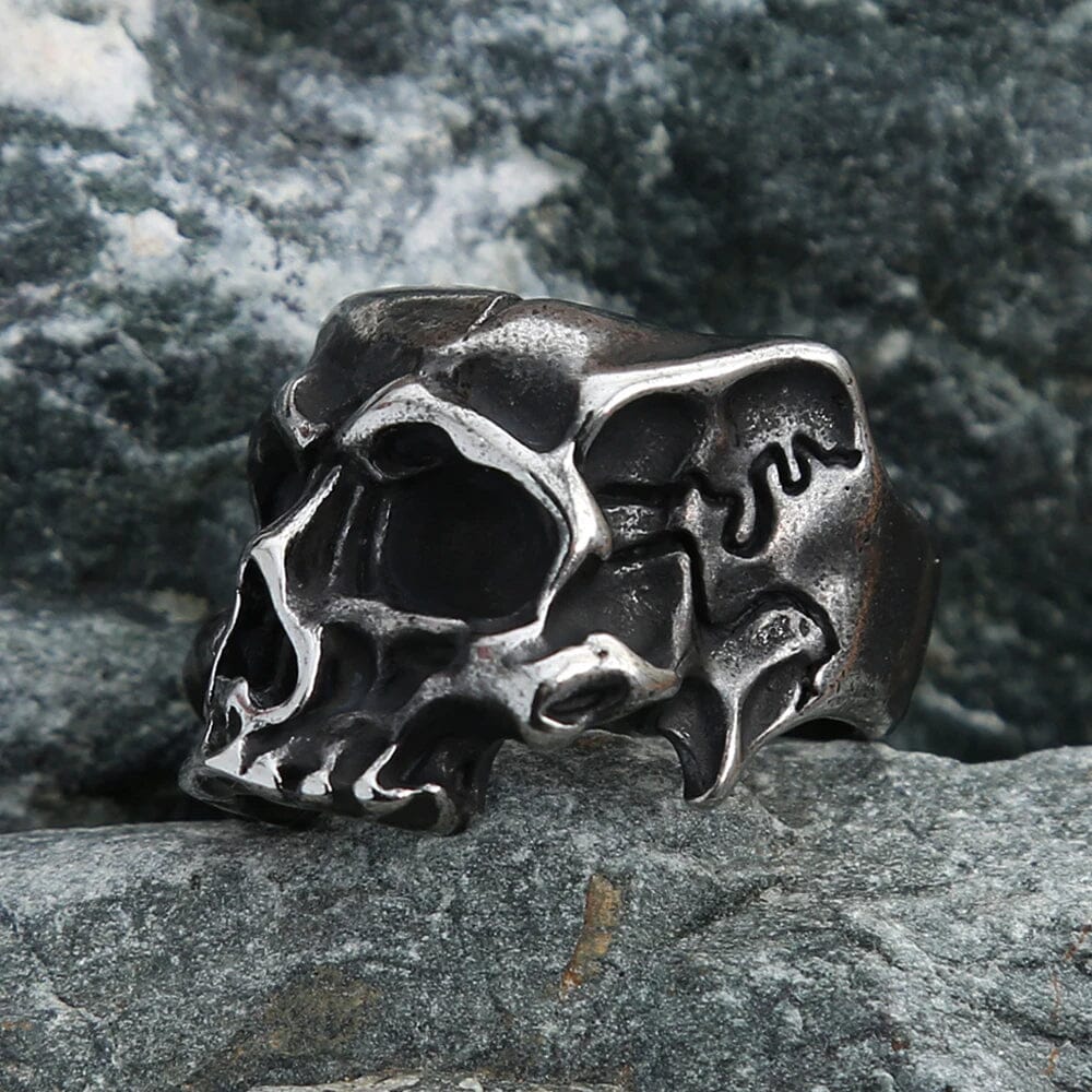 Warrior Skull Ring in Stainless Steel Ring [Skaldic_Jewelry] 