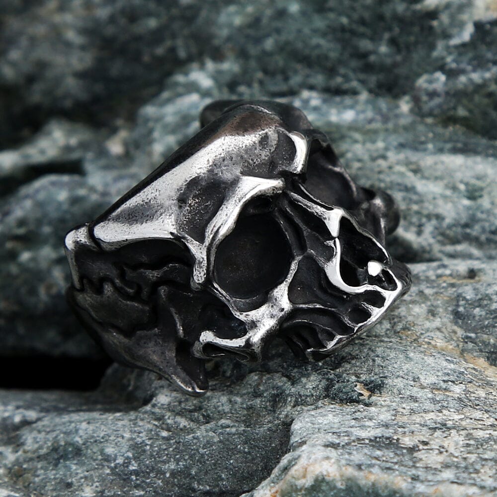 Warrior Skull Ring in Stainless Steel Ring [Skaldic_Jewelry] 