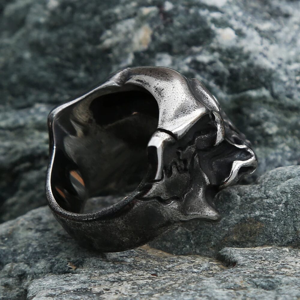 Warrior Skull Ring in Stainless Steel Ring [Skaldic_Jewelry] 