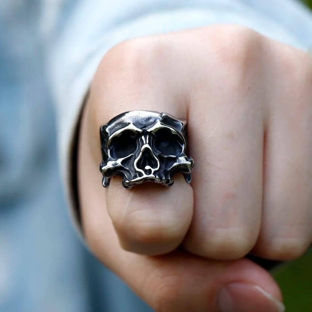 Warrior Skull Ring in Stainless Steel Ring [Skaldic_Jewelry] 