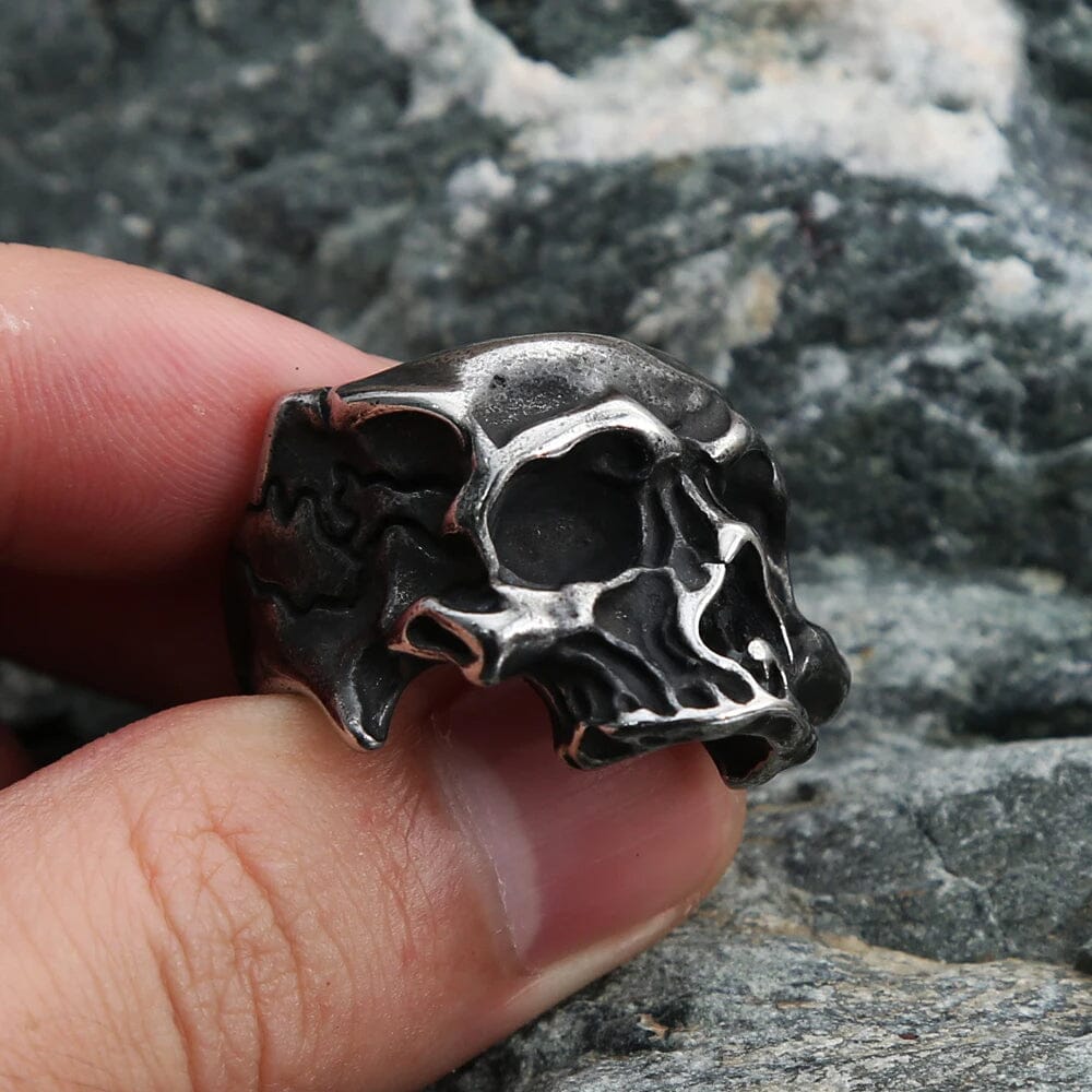 Warrior Skull Ring in Stainless Steel Ring [Skaldic_Jewelry] 